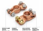 Premium Copper Battery Terminal Pair Universal Fit Heavy Duty 3/8 Inch Stud Connectors